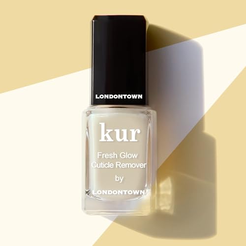 LONDONTOWN Fresh Glow Cuticle Remover with Pusher Tool - Instant Cuticle Remover Liquid - No Tool or Cutting Moisturizing Softening Nail Care for Dry, Damaged Cuticles, .40fl oz
