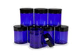 Cobalt Blue Glass Jars with Black Lids - 8 oz Storage Containers (8 Pack)