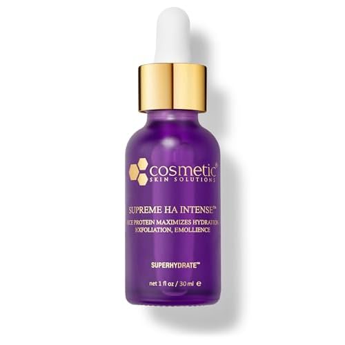 Supreme HA Intense ? Hyaluronic Acid Serum with Vitamin E, Purple Rice Extract, Mandelic & Malic Acids ? Hydrating and Smoothing Face Serum for Radiant Looking Skin ? 1 fl oz
