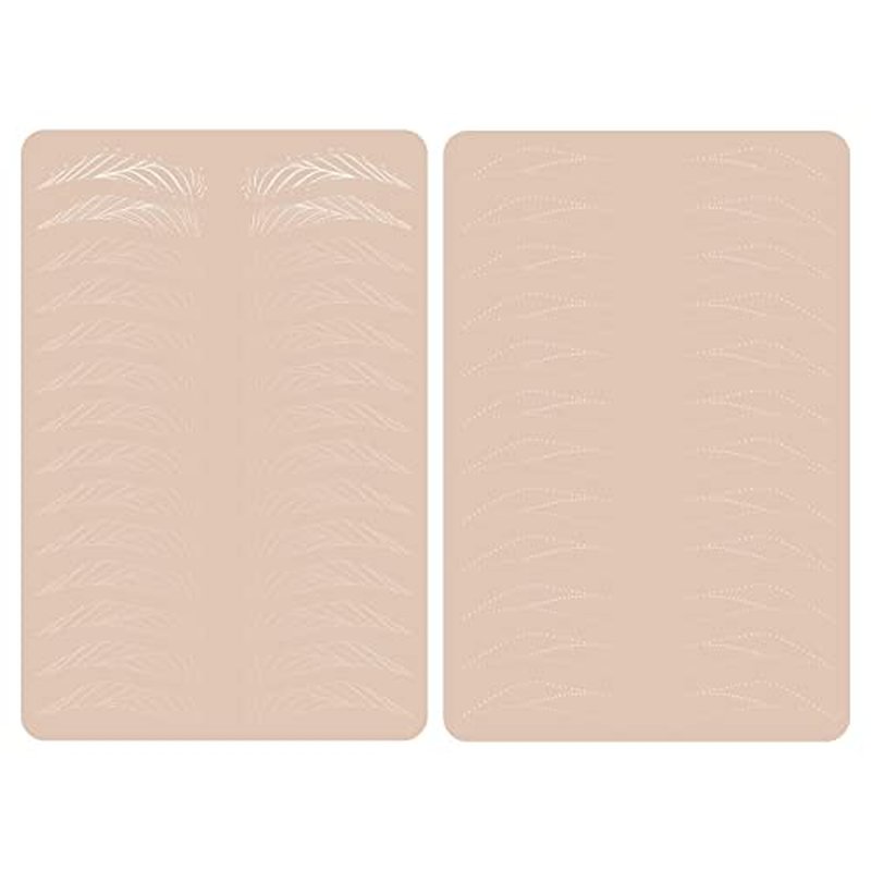 2pcs Hairstroke Practice Skin Double Sided Permanent Makeup Tattoo Practice Skin Microblading Hair stroke Patterns (2pcs)