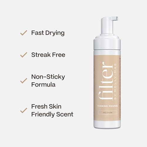 Self Tanner Mousse Medium - Flawless Sun-Kissed Glow, 6.7oz, Filter by Molly-Mae