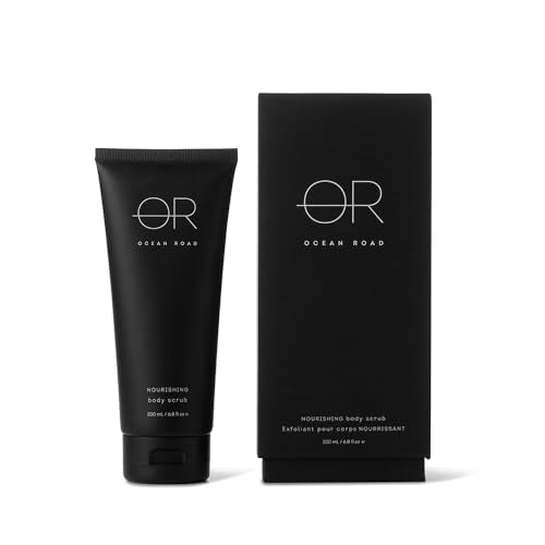 Ocean Road Black Body Scrub 6.7 fl oz - Nourishing Scrub with Ground Coconut Shell & Australian Rainforest Fruits, Ethically Sourced, Vegan, Australian Made Luxury Skincare for Smooth, Radiant Skin