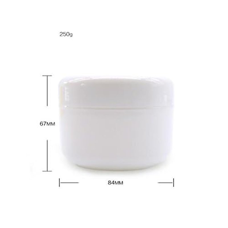 8 Oz (250g) White Plastic Jar with Dome Lid Refillable Make-up Cosmetic Jars Empty Face Cream Lip Balm Lotion Storage Container Pot Case Holder (Pack of 12)