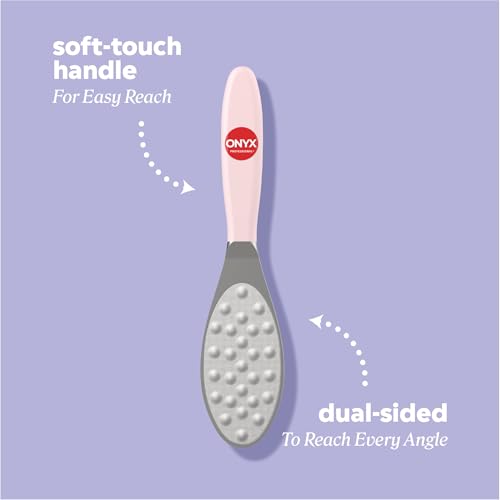 Onyx Professional Double Sided Foot Polisher - Dual Action, Polishing Side, Buffing Side, Stainless Steel, Works on Wet or Dry Feet, Comfortable Grip Handle