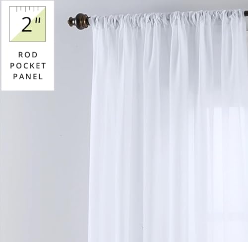 SmartSheer Thermoregulating Semi-Sheer Curtain Panel - Energy Saving UV Blocker, Insulation, 63L x 59W, White