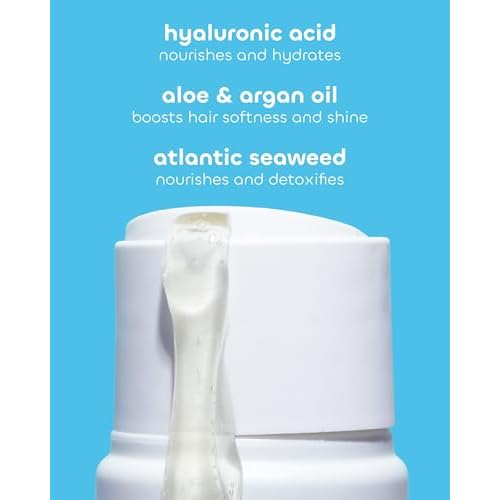 Seaweed Bath Co. Gentle Shampoo - Unscented - Nourishing Hair Care With Hyaluronic Acid, Aloe, Argan Oil, For Sensitive Scalps - 12 oz