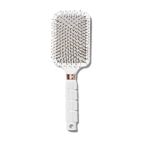 T3 Paddle Brush - Wide Flat Base, Cushioned Body & Heat-Resistant Bristles for Gentle Styling