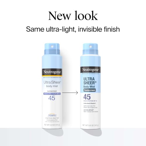 Neutrogena Ultra Sheer SPF 45 Body & Face Mist - 3 x 5 oz (Pack of 3)