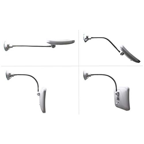 JiBen Square Flexible Gooseneck LED Lighted 10X Magnifying Makeup Mirror, Power Locking Suction Cup, Bright Diffused Light, 360 Degree Swivel, Portable Cordless Travel and Home Bathroom Vanity Mirror