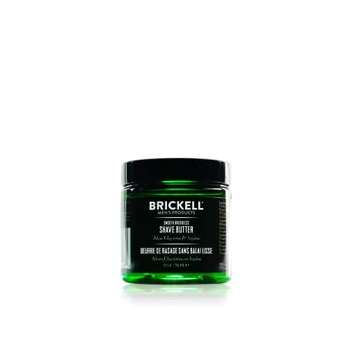 Brickell Men's Smooth Brushless Shave Butter for Men, Natural and Organic Smooth Shaving Butter to Fight Nicks, Cuts and Razor Burn, 2 Ounce, Scented