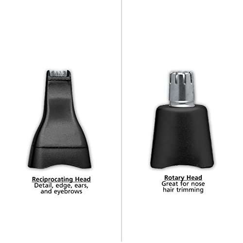 Wahl Groomsman Rechargeable Precision Trimmer for Hygienic Grooming with Rinsable, Interchangeable Heads for Eyebrows, Neckline, Nose, Ears, & Other Detailing - Model 3023284