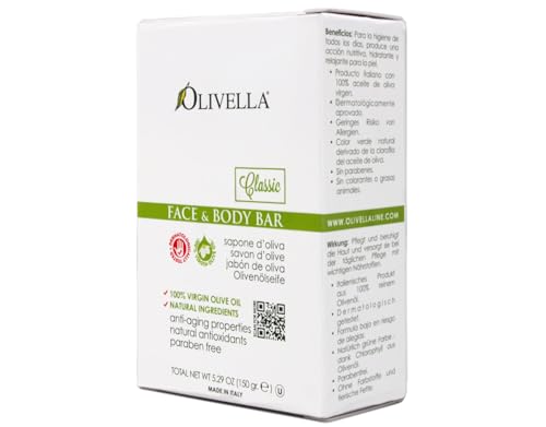 Olive Oil Bar Soap for Face & Body - Moisturizing Natural Skincare - 5 Pack