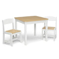 Kids Wood Table and Chair Set with 2 Chairs for Arts, Crafts & Homework - Bianca White/Natural