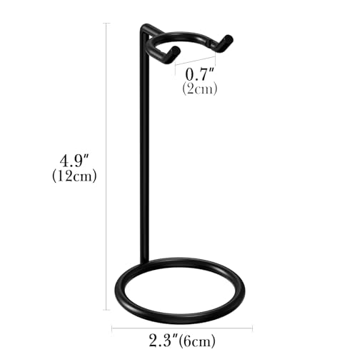 Linkidea 2 Pack Stainless Steel Safety Razor Stand, Shaving Razor Holder, Travel Shaver Stand, Compatible with Long Handle Safety Razor, Fusion 5, ProShield, Mach 3 (Black)