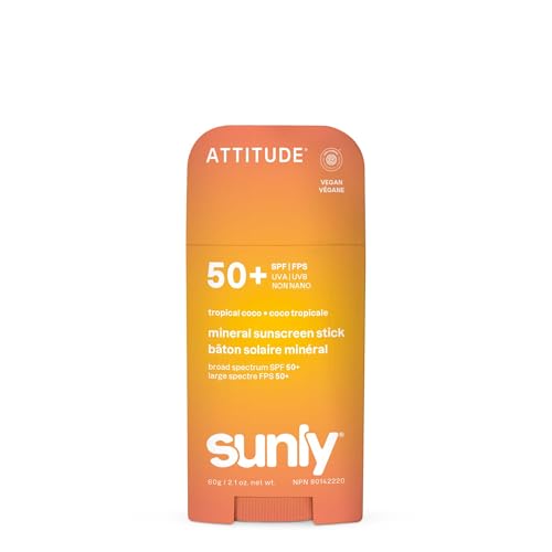 BIO SPECTRA ATTITUDE Tropical Coco Mineral Sunscreen SPF 50 - 2.12 oz Face & Body, Vegan & EWG Verified