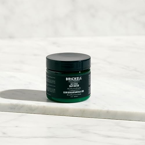 Brickell Men's Smooth Brushless Shave Butter for Men, Natural and Organic Smooth Shaving Butter to Fight Nicks, Cuts and Razor Burn, 2 Ounce, Scented
