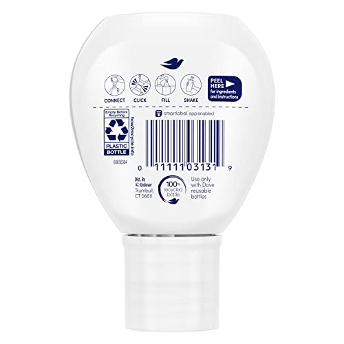 Dove Concentrate Refills (x2) and 100 percent Recycled Reusable Bottle for Instantly Soft Skin Daily Moisture Starter Kit for Lasting Nourishment Body Care 4 fl oz (makes 16 fl oz)