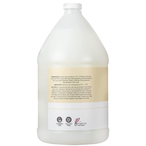 Ginger Lily Farms Club & Fitness Nourishing Body Wash, 100% Vegan & Cruelty-Free, Bath & Shower Gel for Men and Women, Fragrance Free, 1 Gallon (Pack of 4)