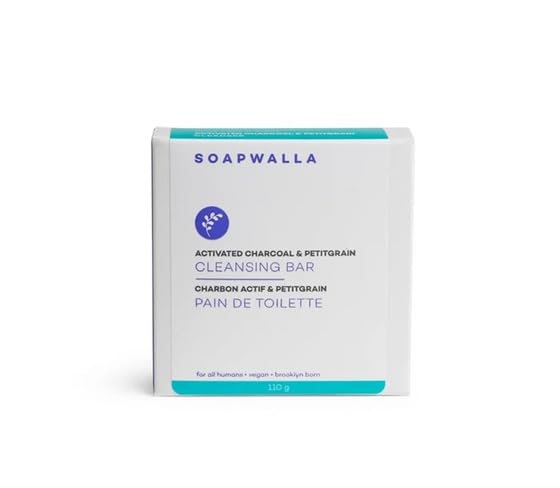 Soapwalla Activated Charcoal & Petitgrain Cleansing Bar - Vegan, All Skin Types
