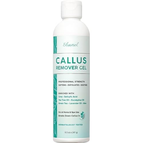 Ebanel Professional Callus Remover for Feet with 20% Urea, Epsom Salt, Salicylic Acid, Glycolic Acid, Heel Toe Foot Callus Remover Gel Peel Exfoliator Dead Skin Removal for Feet, Cracked Heel Repair
