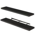 Fixwal Floating Wall Shelves Set of 2 - Black, 47.2 Inch Modern Decorative Shelves