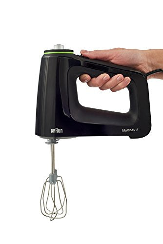 Braun MultiMix 5 Hand Mixer Black, 350W Electric Mixer with 9 Speeds & Accessories