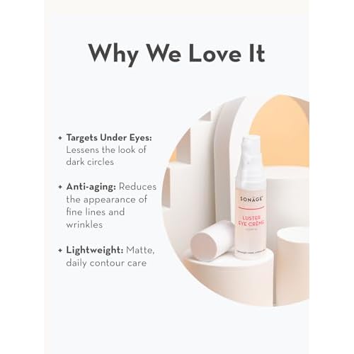 SONAGE Luster Eye Cream: Targets Dark Circles, Wrinkles & Puffiness | Vegan Collagen Formula