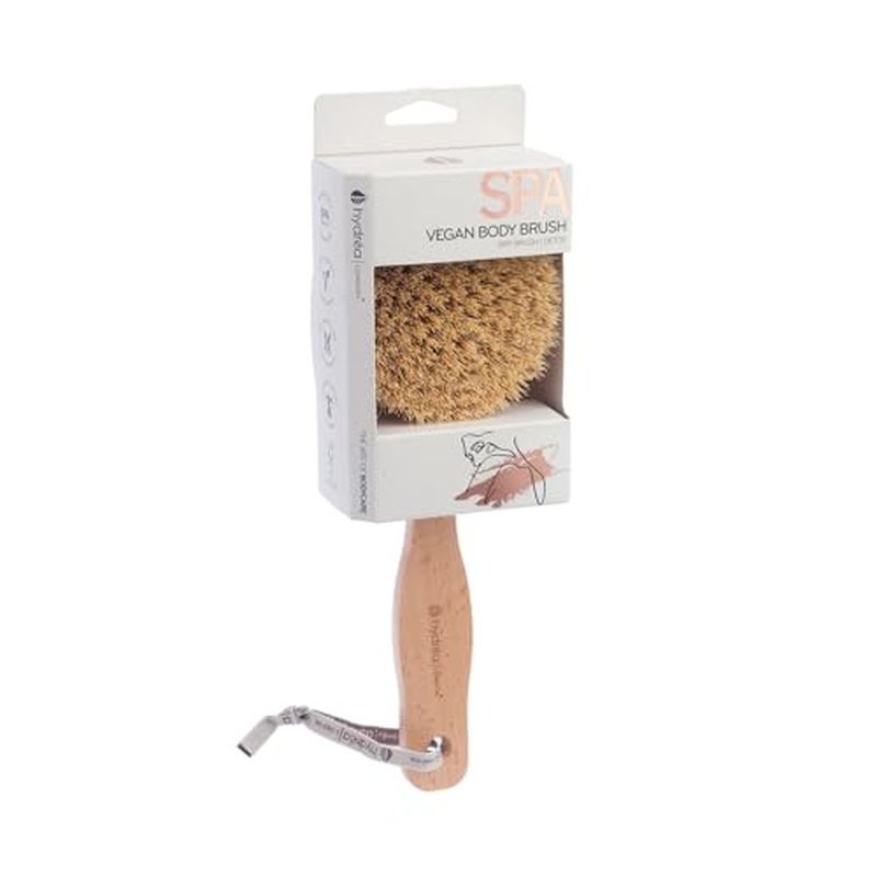 Hydrea London Dry Body Brush ? Premium Exfoliating Dry Skin Brush Cactus Bristle, Vegan Dry Brush Cellulite Remover, Exfoliating Body Scrubber for Lymphatic Drainage, FSC¢ç Certified Beechwood