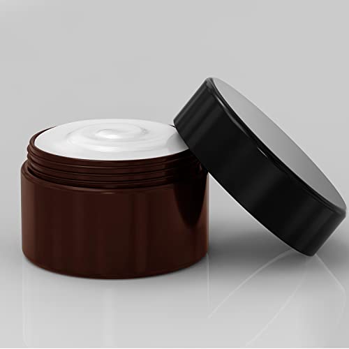 8 oz Plastic Cosmetic Jars with Lids - Pack of 12 Amber UV-Filtering Containers