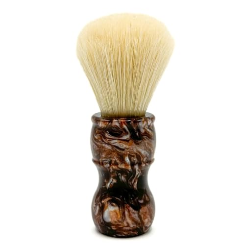 Boar Bristle Shaving Brush with Tortoise Resin Handle - 24mm Knot, Free Stand