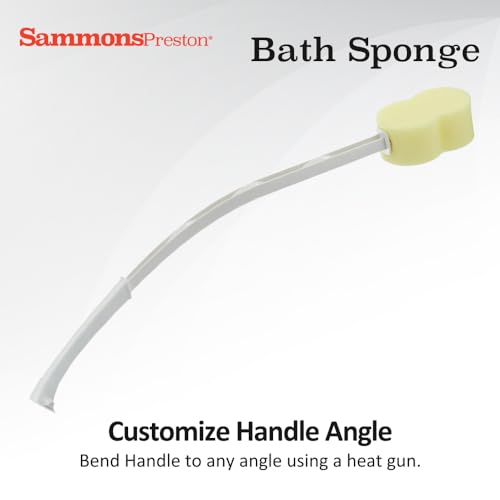 Contour Bath Sponge with Long Handle - 26" Back Scrubber & Shower Aid