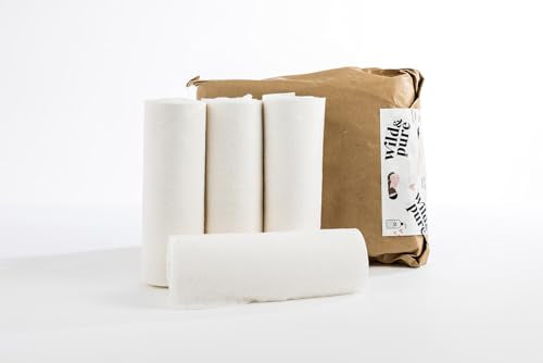 Wild & Pure 30 Pack Cotton Reusable Baby & Travel Wipes with Dispenser Bag, 5 Sets