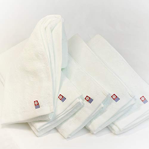 Soft Airy Washcloths 100% Cotton White 13" x 30" Sets of 1, 3, 5 and 10 Towels Made in Imabari Japan (5)