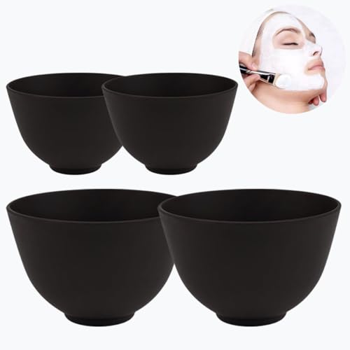 4 Piece Silicone Bowl, Silicone Mixing Bowl Set, Reusable Facial Bowls for Estheticians for Salon Spa or Home Beauty Tools (2 Large 2 Medium)