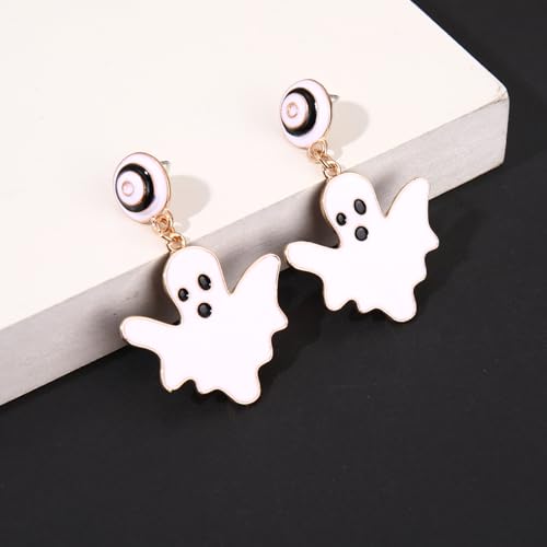 Halloween Headbands & Accessories - Jeweled Ghost Candy Corn Knotted Headband, Bracelets, Earrings & Hair Accessories for Women - Halloween Outfits (Pattern A)