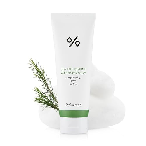 Dr.Ceuracle by leegeehaam Tea Tree Purifine Cleansing Foam (150ml / 5.07 fl. oz.) - Gel to Foam Mild Soothing Daily Cleanser with Fine Bubbles, Sebum Reducing and Hydrating for Sensitive Skin
