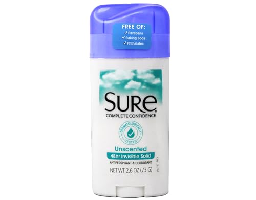 Sure Unscented Invisible Anti-Perspirant Deodorant Stick 2.60 oz Pack of 10