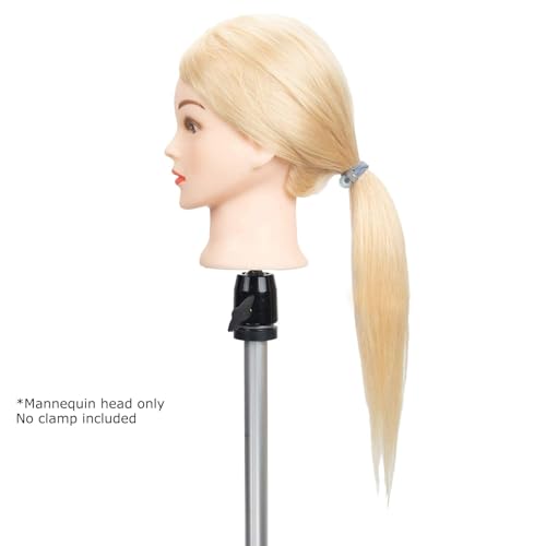 18-Inch Blonde Human Hair Mannequin Head for Hair Styling Practice and Dying