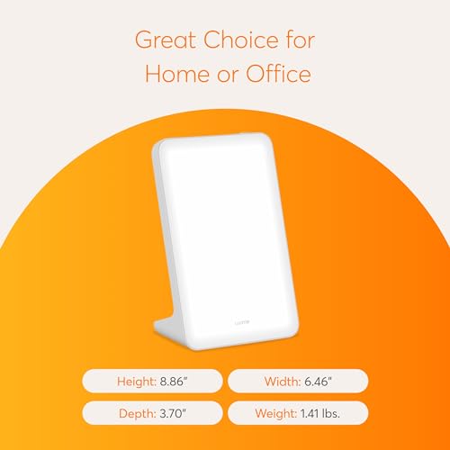 Portable Light Therapy Lamp with 10,000 Lux - Supports Energy & Sleep - Compact Desk Light