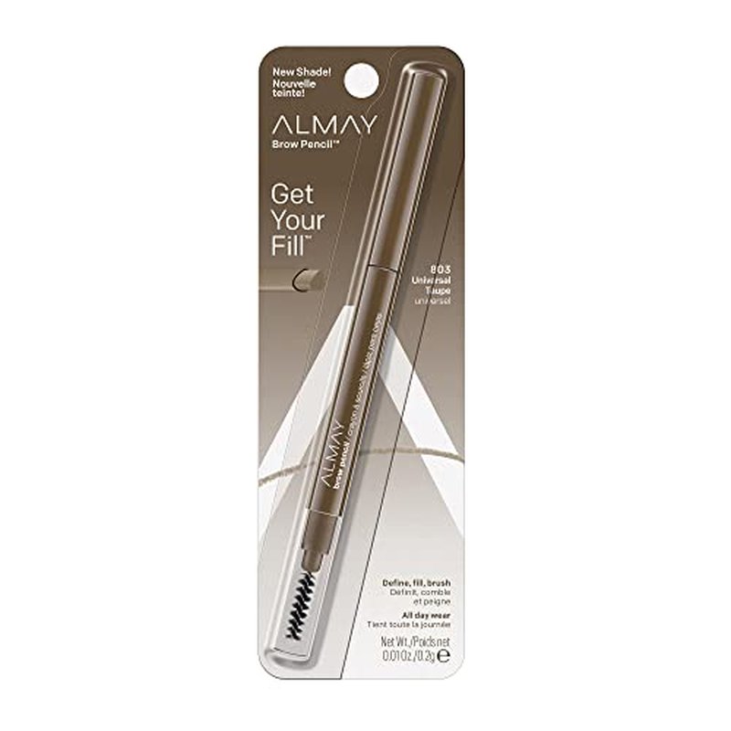 Almay Eyebrow Pencil with Spoolie Brush, Easy to Achieve Brows, Hypoallergenic, Taupe, 0.01 Oz (Pack of 2)