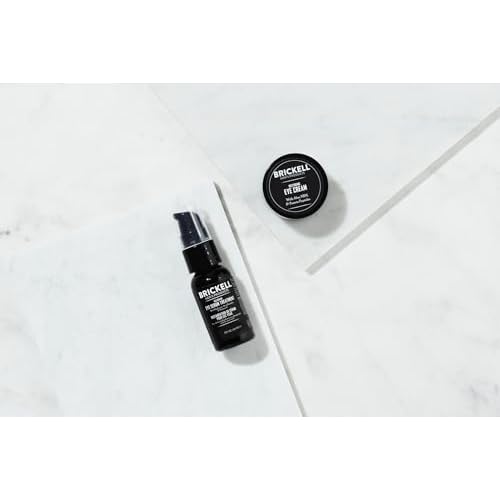 Brickell Men's Restoring Eye Routine for Men, Eye Cream and Serum for Men, Natural and Organic, Unscented, Men's Skin Care Gift Set