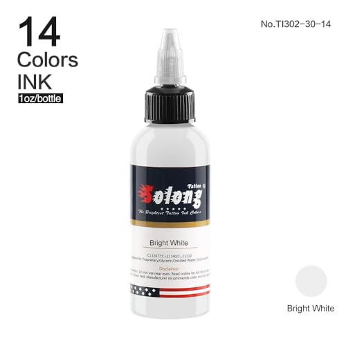 14PCS Tattoo Ink Color Set - Solong 1oz (30ml) Pigment Kit for Professional Tattooing