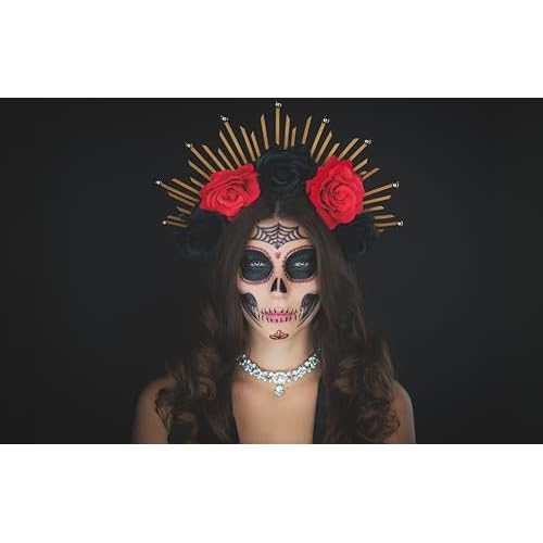 2 x La Catrina Face Halloween Temporary Tattoo, Dia de los Muertos
