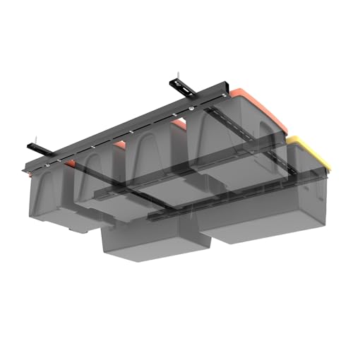 TORACK Black Garage Overhead Ceiling Bin Storage Rack - Heavy Duty Steel
