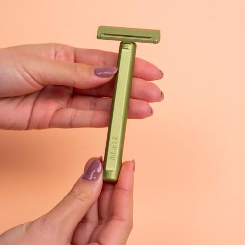 NATU Single Edge Safety Razor - Pivot Head for Men & Women, Green