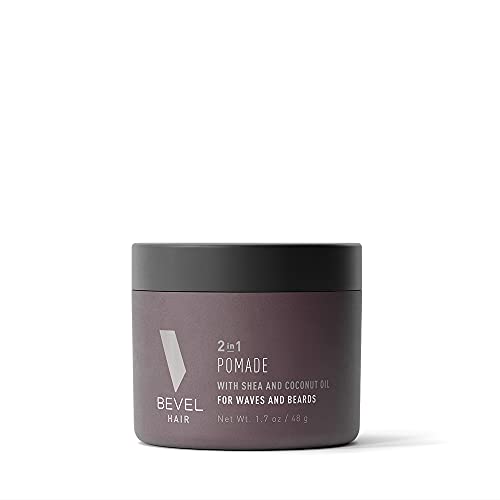 Beard Balm & Hair Pomade by Bevel with Coconut Oil and Shea Butter, Beard Care for Men, 1.7 oz (Packaging May Vary)
