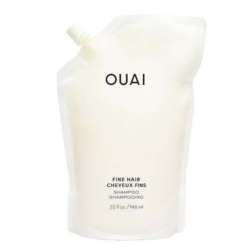 OUAI Fine Hair Shampoo Refill - Volumizing Shampoo for Fine Strands - Made with Biotin, Keratin & Chia Seed Oil - Strengthens, Nourishes & Thickens - Color-Safe & Sulfate Free Hair Care (32 Fl oz)