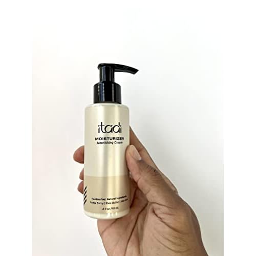ITADI Organic Natural Daily Face Moisturizer Cream | Coffee Berry, Aloe Vera & Shea Butter Infused Hydration | Soothing for Dry Skin | Lightweight Face Cream With Vitamins + Aloe Vera - 4 fl oz