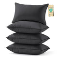 JOLLYVOGUE Black King Size 4-Pack Supportive Bed Pillows - Washable, Hotel Quality