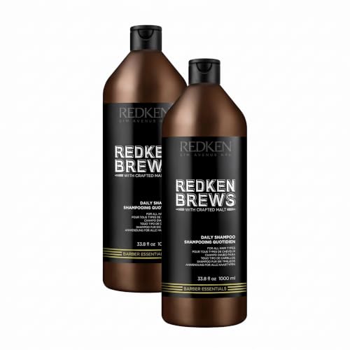 Redken Brews Daily Shampoo 33.8 Fl Oz Pack of 2 - Lightweight Hydration for Men